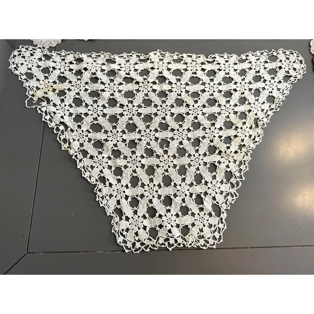 3 vintage hand crocheted doilies great for craft projects